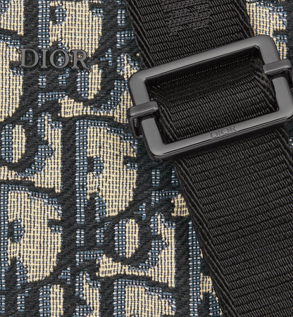 Pochette zippée à bandoulière Noir et Beige