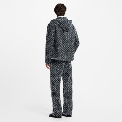 Pantalon droit à Monogram floqué en denim