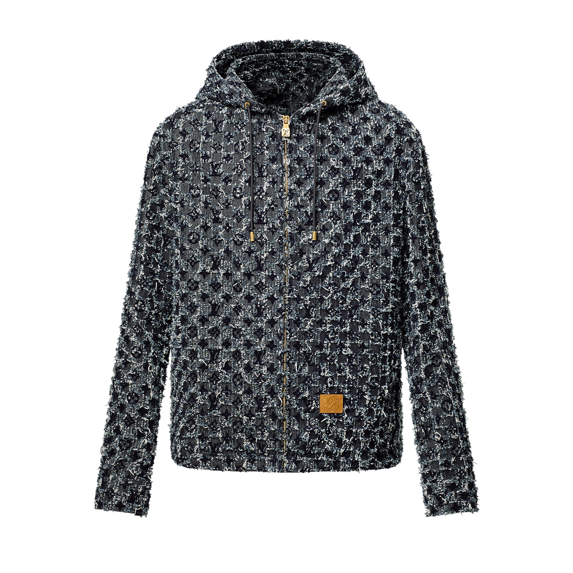 Sweat à capuche Monogram floqué en denim