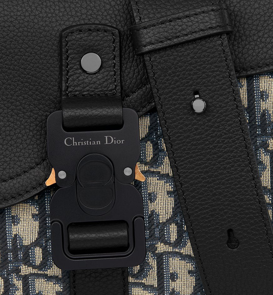 Sac Messenger à rabat Saddle Small Noir et Beige