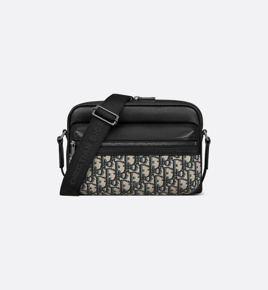Sac Messenger zippé Rider 2.0 Noir et Beige