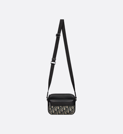 Mini sac Messenger zippé Rider 2.0 Noir et Beige