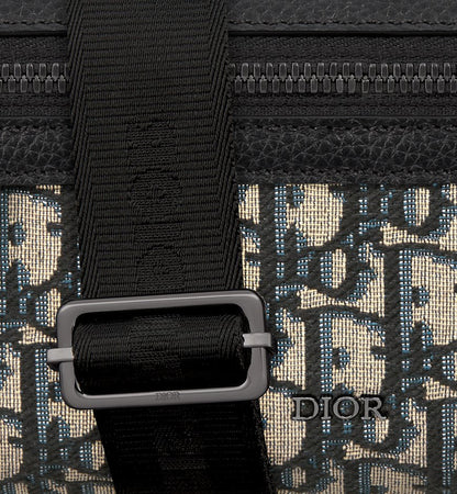 Mini sac Messenger zippé Rider 2.0 Noir et Beige