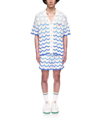 Wavy Gradient Crochet Shirt