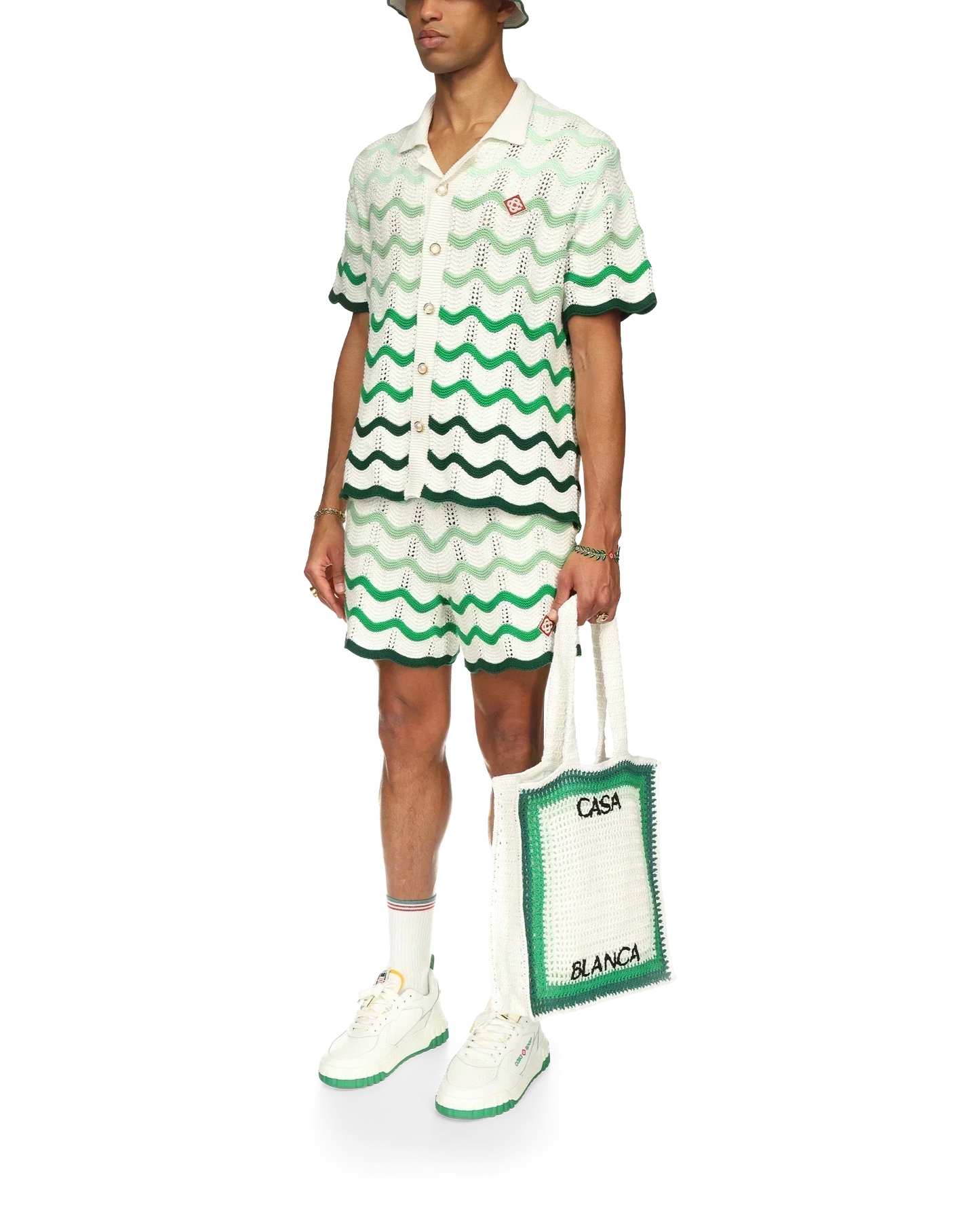 Wavy Gradient Crochet Shorts