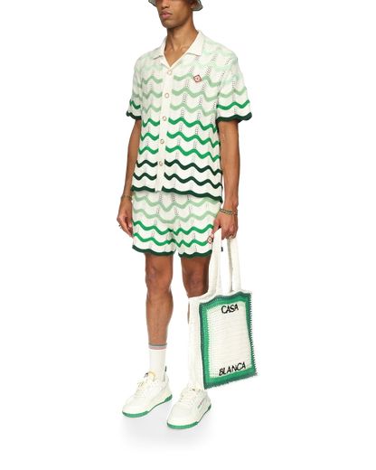 Wavy Gradient Crochet Shorts