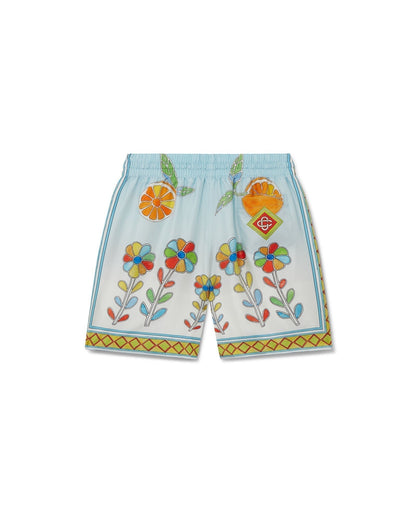 Yoruba Flowers Silk Shorts