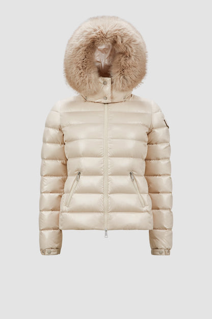 Doudoune courte à capuche Moncler Badyf Beige clair